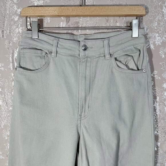 Divided by H&M Tan Khaki Wide Leg Denim Pants Jeans High Waisted Size 8 - Picture 2 of 6